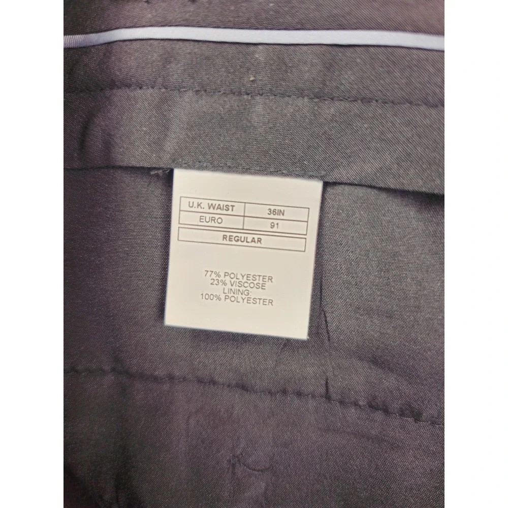 Moss London Mens Gray Houndstooth Plaid Suit Skinny Fit 42R Pants 36x31